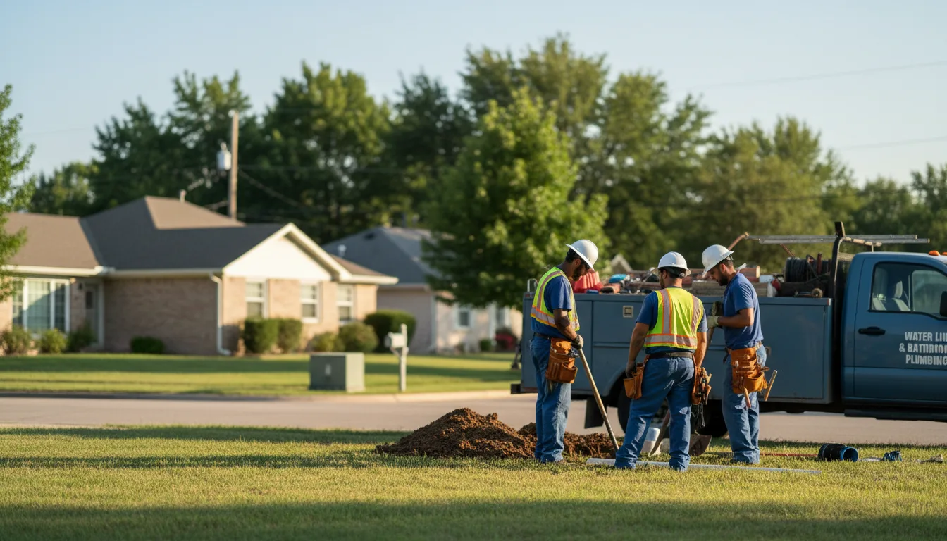 Residential water line and bathroom plumbing service in Haskell, TX